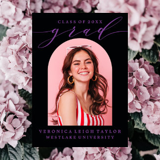 TARJETA DE INVITACIÓN DE GRADUACIÓN CON CALIGRAFÍA