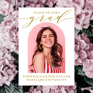 TARJETA DE INVITACIÓN DE GRADUACIÓN CON CALIGRAFÍA