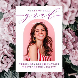 TARJETA DE INVITACIÓN DE GRADUACIÓN CON CALIGRAFÍA