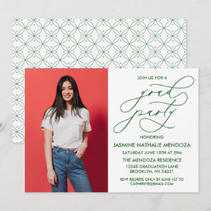 TARJETA DE INVITACIÓN DE GRADUACIÓN CON CALIGRAFÍA