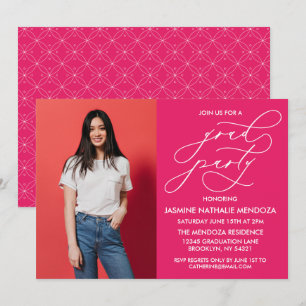 TARJETA DE INVITACIÓN DE GRADUACIÓN CON CALIGRAFÍA