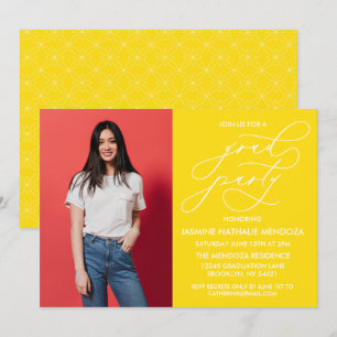 TARJETA DE INVITACIÓN DE GRADUACIÓN CON CALIGRAFÍA