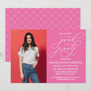 TARJETA DE INVITACIÓN DE GRADUACIÓN CON CALIGRAFÍA