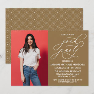 TARJETA DE INVITACIÓN DE GRADUACIÓN CON CALIGRAFÍA