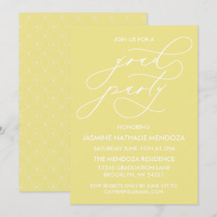 TARJETA DE INVITACIÓN DE GRADUACIÓN CON CALIGRAFÍA
