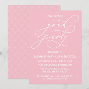 TARJETA DE INVITACIÓN DE GRADUACIÓN CON CALIGRAFÍA