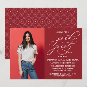 TARJETA DE INVITACIÓN DE GRADUACIÓN CON CALIGRAFÍA