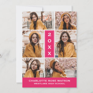 TARJETA DE INVITACIÓN DE GRADUACIÓN CON COLLAJE DE
