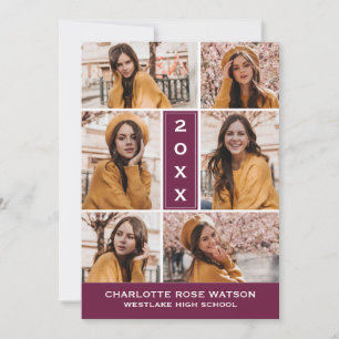 TARJETA DE INVITACIÓN DE GRADUACIÓN CON COLLAJE DE