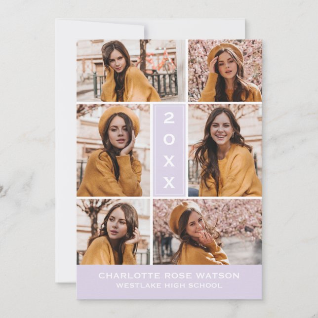 TARJETA DE INVITACIÓN DE GRADUACIÓN CON COLLAJE DE (Anverso)