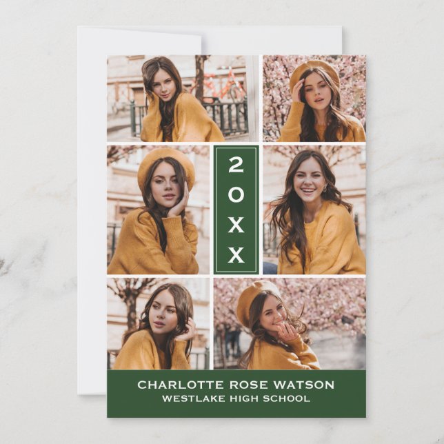 TARJETA DE INVITACIÓN DE GRADUACIÓN CON COLLAJE DE (Anverso)