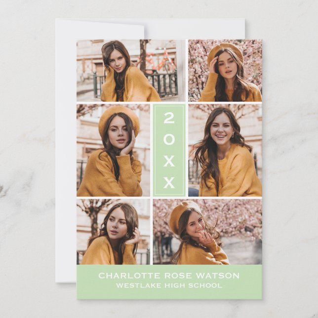 TARJETA DE INVITACIÓN DE GRADUACIÓN CON COLLAJE DE (Anverso)