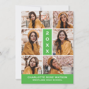 TARJETA DE INVITACIÓN DE GRADUACIÓN CON COLLAJE DE