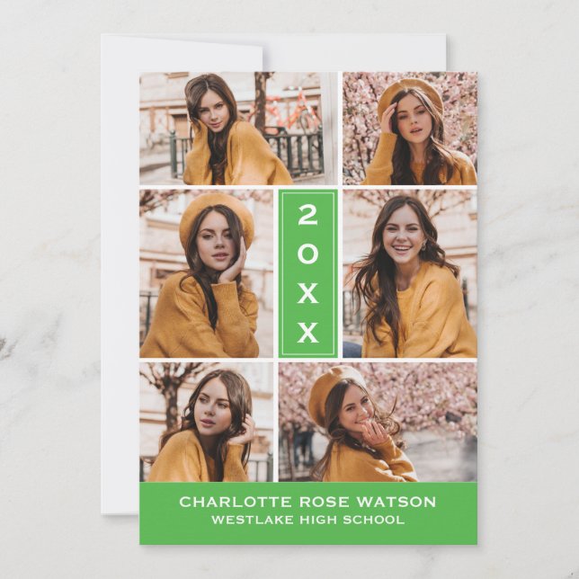 TARJETA DE INVITACIÓN DE GRADUACIÓN CON COLLAJE DE (Anverso)