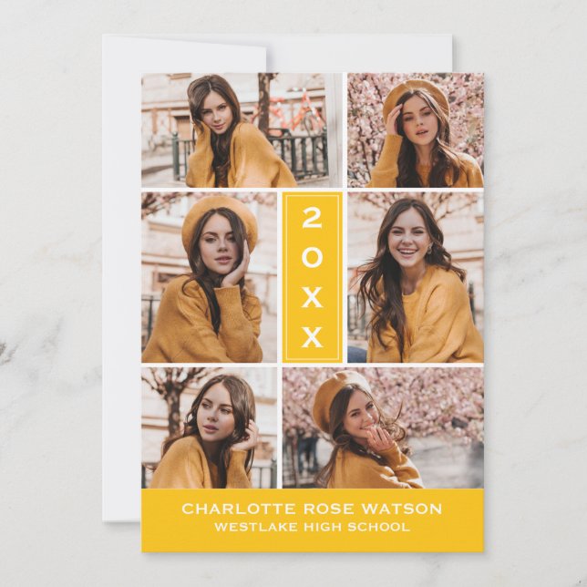 TARJETA DE INVITACIÓN DE GRADUACIÓN CON COLLAJE DE (Anverso)