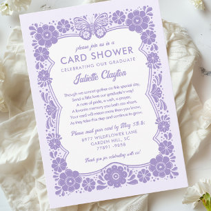 Tarjeta de Invitación de Graduación con Flores Pur