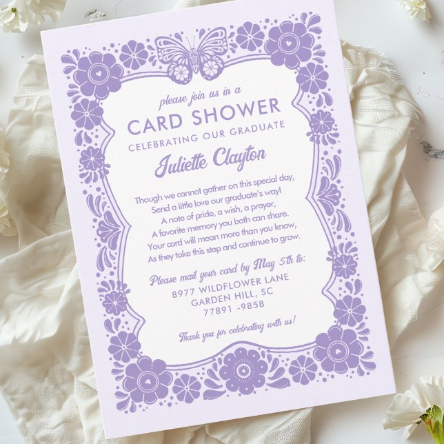 Tarjeta de Invitación de Graduación con Flores Pur (Subido por el creador)