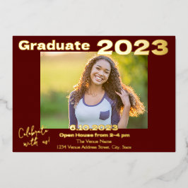 Tarjeta de invitación de graduación con foto en ro