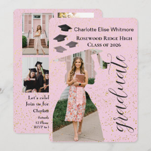 Tarjeta de invitación de graduación con foto moder