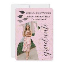 Tarjeta de invitación de graduación con foto moder