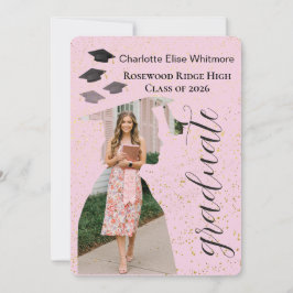 Tarjeta de invitación de graduación con foto moder