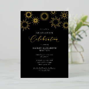 Tarjeta de Invitación de Graduación con Fuegos Art