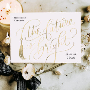 Tarjeta de Invitación de Graduación con Hojas de O