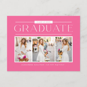 Tarjeta de Invitación de Graduación con Tipografía