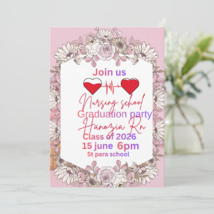 Tarjeta de Invitación de Graduación de Enfermería