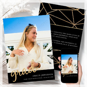 Tarjeta de Invitación de graduación de foto de Pur