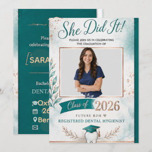 Tarjeta de Invitación de Graduación de Higienista