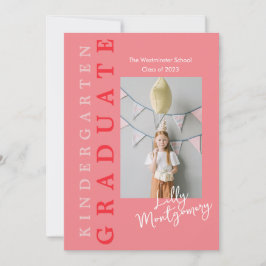 Tarjeta de Invitación de Graduación de Kinder con 