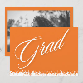 tarjeta de invitación de graduación de naranja