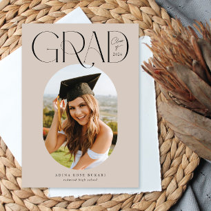 Tarjeta de Invitación de graduación de Oval One Ph