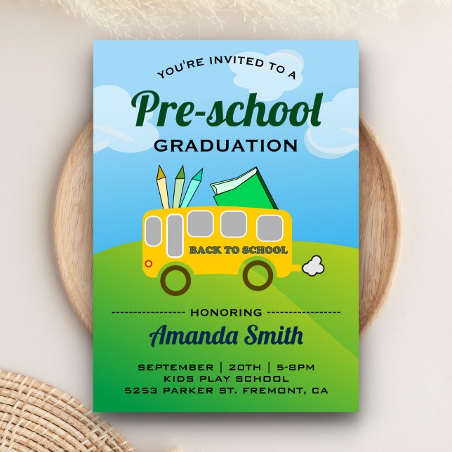 Tarjeta de Invitación de Graduación de Preescolar  (Subido por el creador)