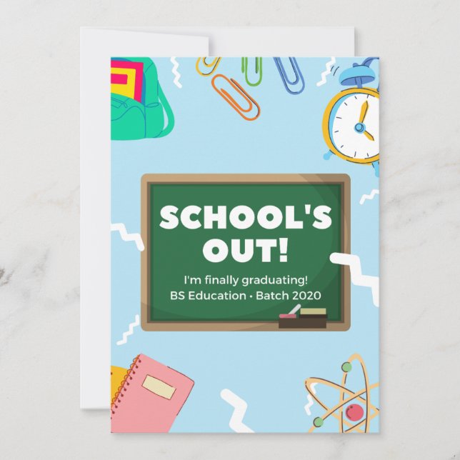 Tarjeta de invitación de graduación Editable (Anverso)
