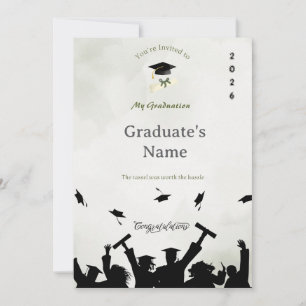 Tarjeta de Invitación de Graduación Elegante Nom