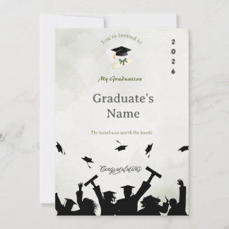 Tarjeta de Invitación de Graduación Elegante | Nom