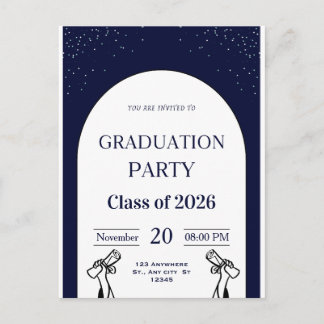 Tarjeta de invitación de graduación | Fiesta de gr