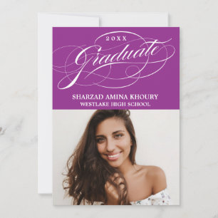 TARJETA DE INVITACIÓN DE GRADUACIÓN FIESTAS ELEGAN