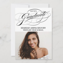 TARJETA DE INVITACIÓN DE GRADUACIÓN FIESTAS ELEGAN