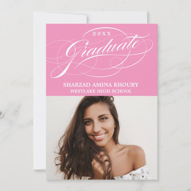 TARJETA DE INVITACIÓN DE GRADUACIÓN FIESTAS SCRIPT (Anverso)