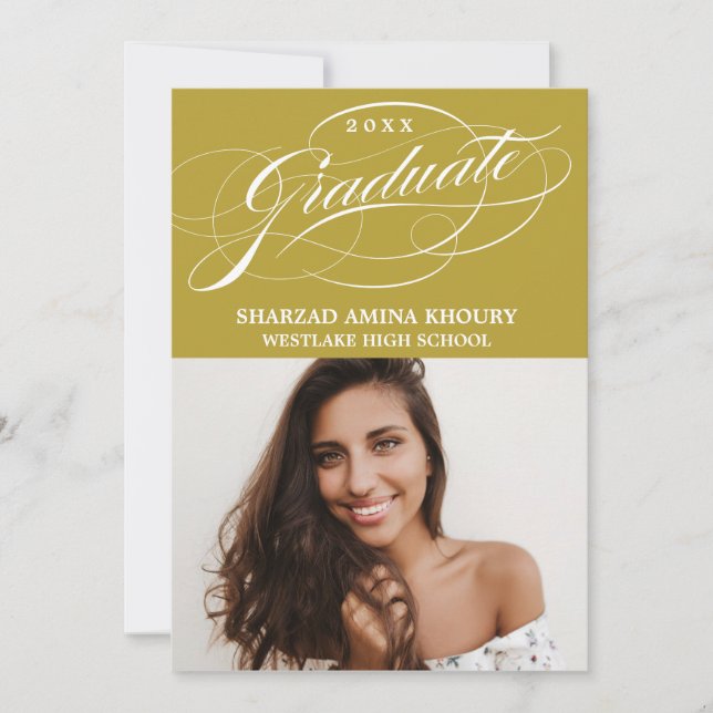 TARJETA DE INVITACIÓN DE GRADUACIÓN FIESTAS SCRIPT (Anverso)