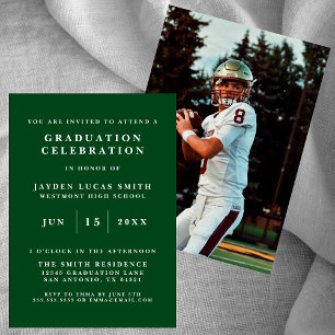 TARJETA DE INVITACIÓN DE GRADUACIÓN FORMAL CLÁSICA