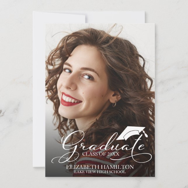 Tarjeta de Invitación de graduación fotográfica de (Anverso)
