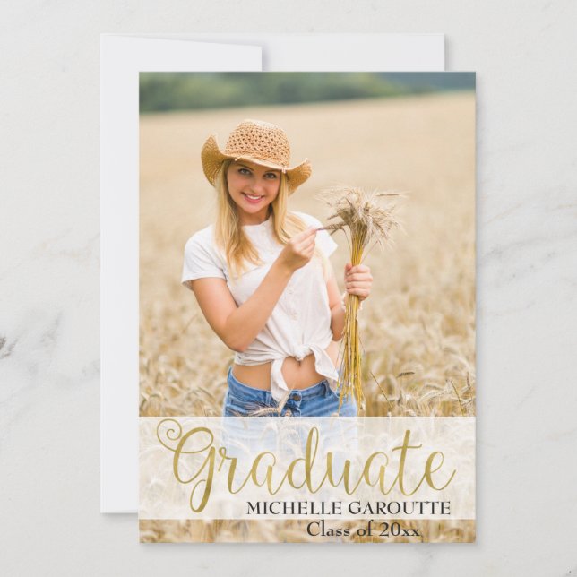 Tarjeta de Invitación de graduación fotográfica ul (Anverso)