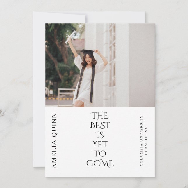Tarjeta de Invitación de graduación minimalista (Anverso)