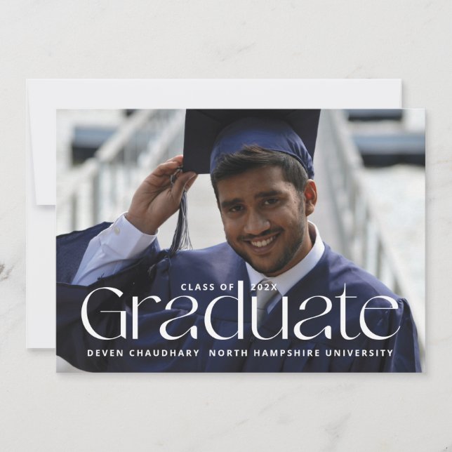 Tarjeta de Invitación de graduación moderna (Anverso)