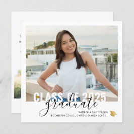 Tarjeta de invitación de Graduación Open House Squ