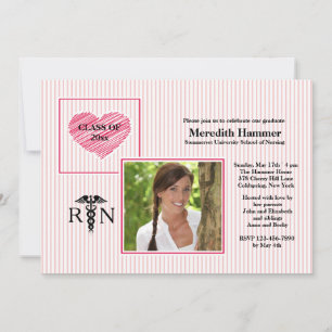 Tarjeta de Invitación de Graduación para Enfermera